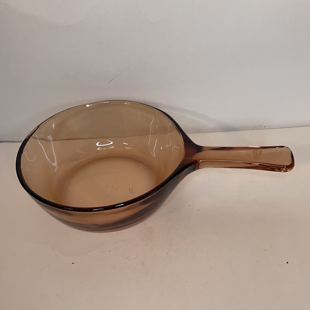 Vintage cookware Visions CorningWare amber glass sauce pan